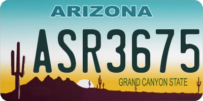 AZ license plate ASR3675