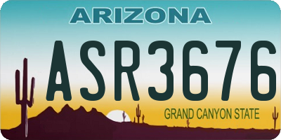AZ license plate ASR3676