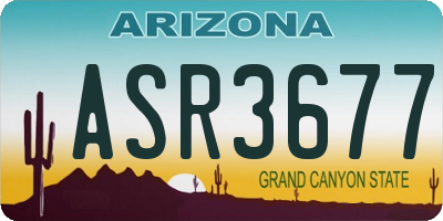 AZ license plate ASR3677
