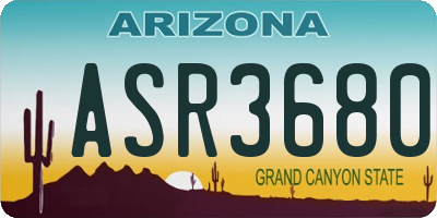 AZ license plate ASR3680
