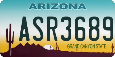 AZ license plate ASR3689