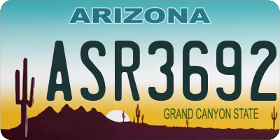 AZ license plate ASR3692