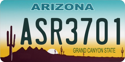 AZ license plate ASR3701