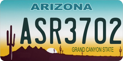 AZ license plate ASR3702