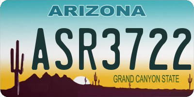 AZ license plate ASR3722