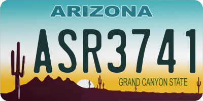 AZ license plate ASR3741