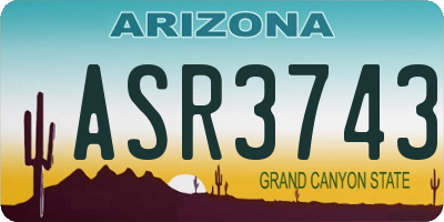 AZ license plate ASR3743