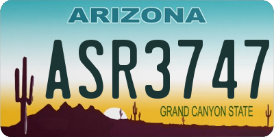 AZ license plate ASR3747