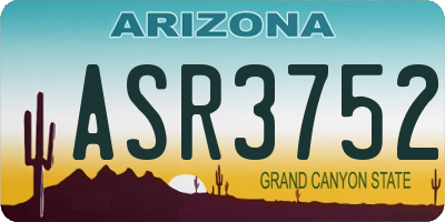 AZ license plate ASR3752
