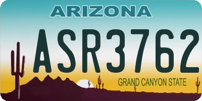 AZ license plate ASR3762