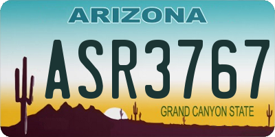 AZ license plate ASR3767