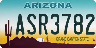 AZ license plate ASR3782