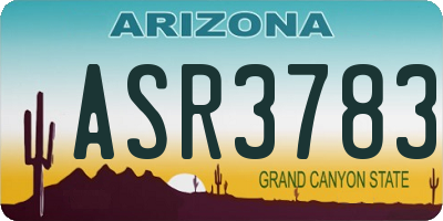 AZ license plate ASR3783
