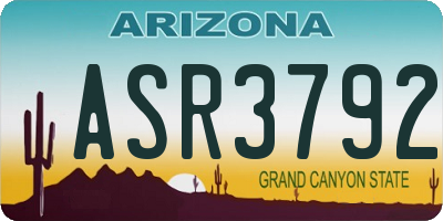 AZ license plate ASR3792