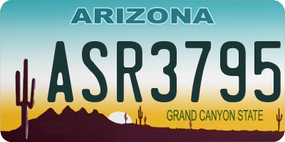 AZ license plate ASR3795