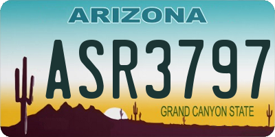 AZ license plate ASR3797