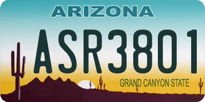 AZ license plate ASR3801