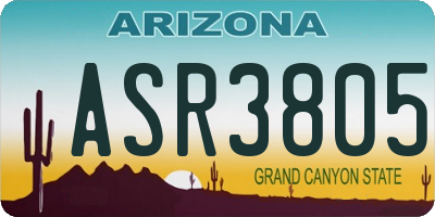 AZ license plate ASR3805