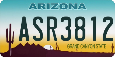 AZ license plate ASR3812