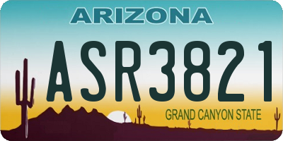 AZ license plate ASR3821