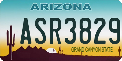 AZ license plate ASR3829