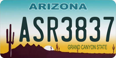 AZ license plate ASR3837