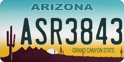 AZ license plate ASR3843