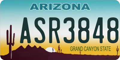 AZ license plate ASR3848