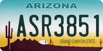 AZ license plate ASR3851