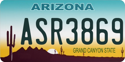 AZ license plate ASR3869