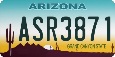 AZ license plate ASR3871