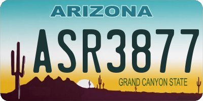 AZ license plate ASR3877