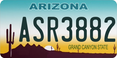 AZ license plate ASR3882