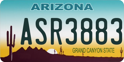 AZ license plate ASR3883