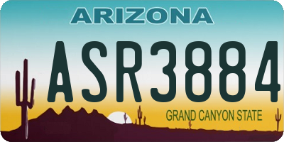 AZ license plate ASR3884