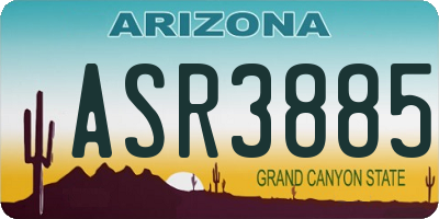 AZ license plate ASR3885