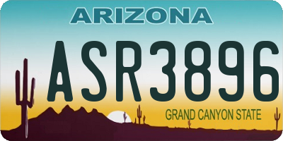 AZ license plate ASR3896