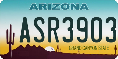 AZ license plate ASR3903