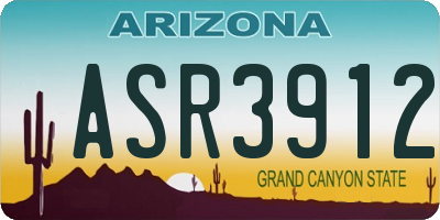 AZ license plate ASR3912