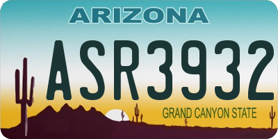 AZ license plate ASR3932