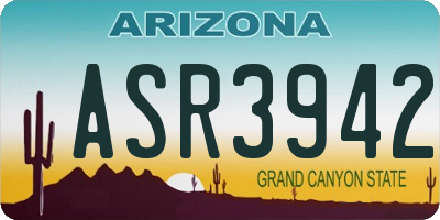 AZ license plate ASR3942