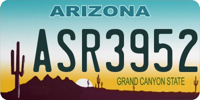 AZ license plate ASR3952