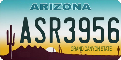 AZ license plate ASR3956