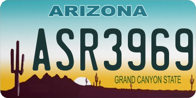 AZ license plate ASR3969