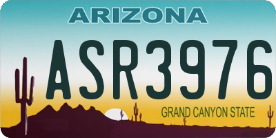 AZ license plate ASR3976