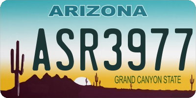 AZ license plate ASR3977