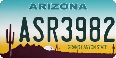 AZ license plate ASR3982