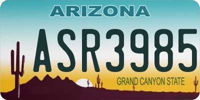 AZ license plate ASR3985