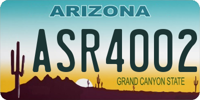 AZ license plate ASR4002