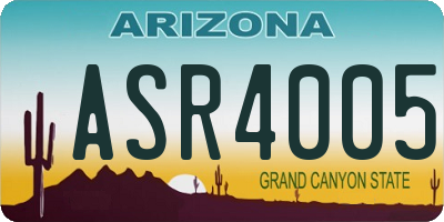 AZ license plate ASR4005